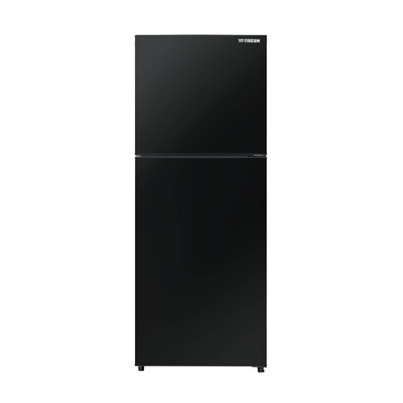 ثلاجة فريش 329 لتر نوفروست، بابين، تصميم باب مسطح – FNT-BS370 – أسود 