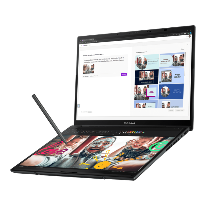 ASUS Zenbook Duo G16، Core Ultra 9 285H، رام 32GB، SSD 1TB، Intel Arc، شاشة 14" FHD، Windows 11، UX8406CA-QL319W، رمادي Inkwell