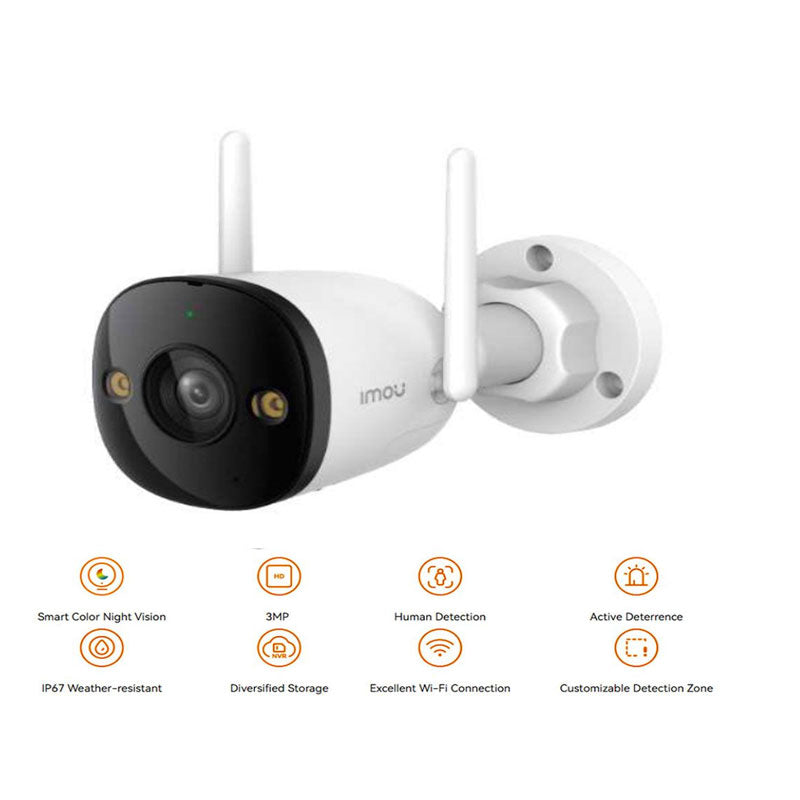  IMOU طقم  اللاسلكي: جهاز NVR N110W-10 + عدد 6 كاميرات Bullet 2E خارجية بدقة 3 ميجابكسل.
