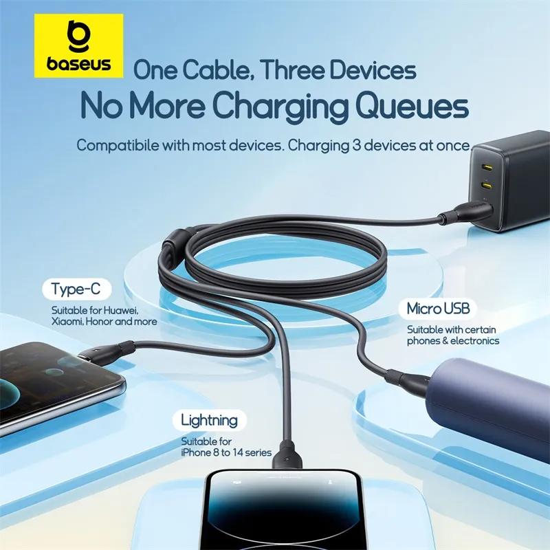 Baseus Cable 3-In-1 3.5A 1.3M