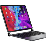 بريدج BRYTP6022 لوحة مفاتيح لاسلكية، مقاس 12.9 بوصة، متوافقة مع iPad Pro، مزودة بلوحة تتبع وغطاء مغناطيسي - رمادي