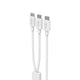 Rsilou 2-in-1 USB-C to Lightning & USB-C Fast Charging Cable 60W 1.2m, R2024-001 - White