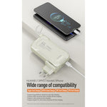 Rsilou Power Bank 10000mAh 22.5W Built-in Cables AC Plug R1026-001 – White