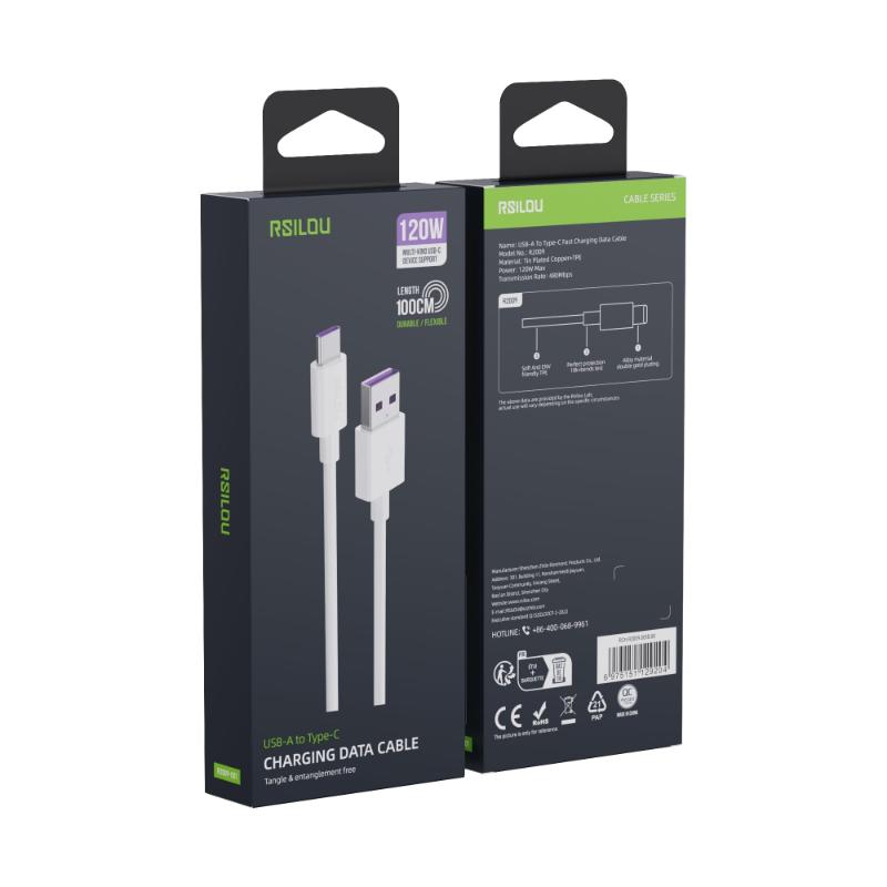 Rsilou Type-C Cable 120W 100CM R2009-001 – White
