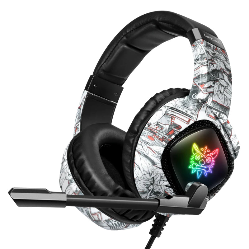 Onikuma Gaming Headphone Wired RGB LED K19 – Camo White