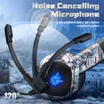 Onikuma Gaming Headphone Wired RGB LED K19 – Camo White