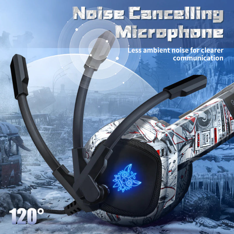 Onikuma Gaming Headphone Wired RGB LED K19 – Camo White