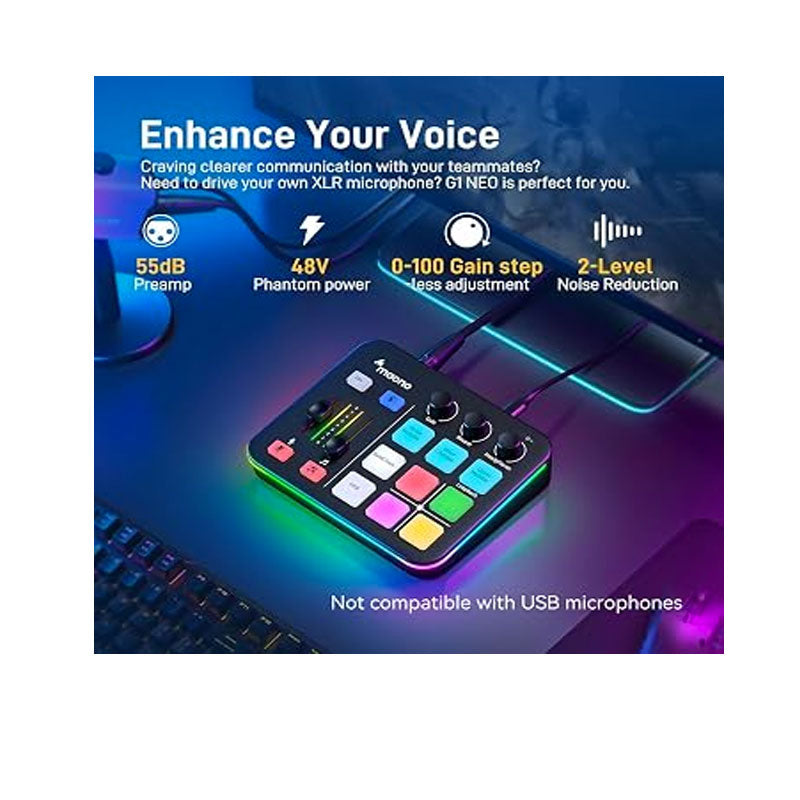 maono G1 NEO Audio Mixer for Gaming Streaming