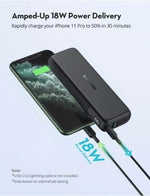 RAVPower Power Bank 15000mAh 30W 2-Port Portable Charger USB-C, RP-PB203 - Black