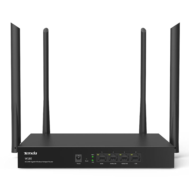 Tenda W18e Wireless Enterprise Router Dual Band AC1200 Gigabit, 4 Antennas, 1200Mbps