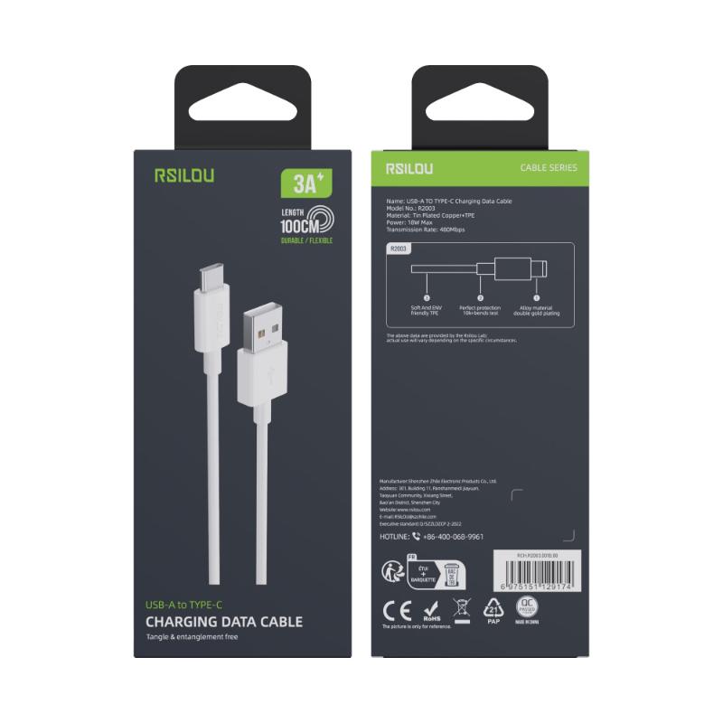 Rsilou Type-C Cable 3A R2003-001 – White