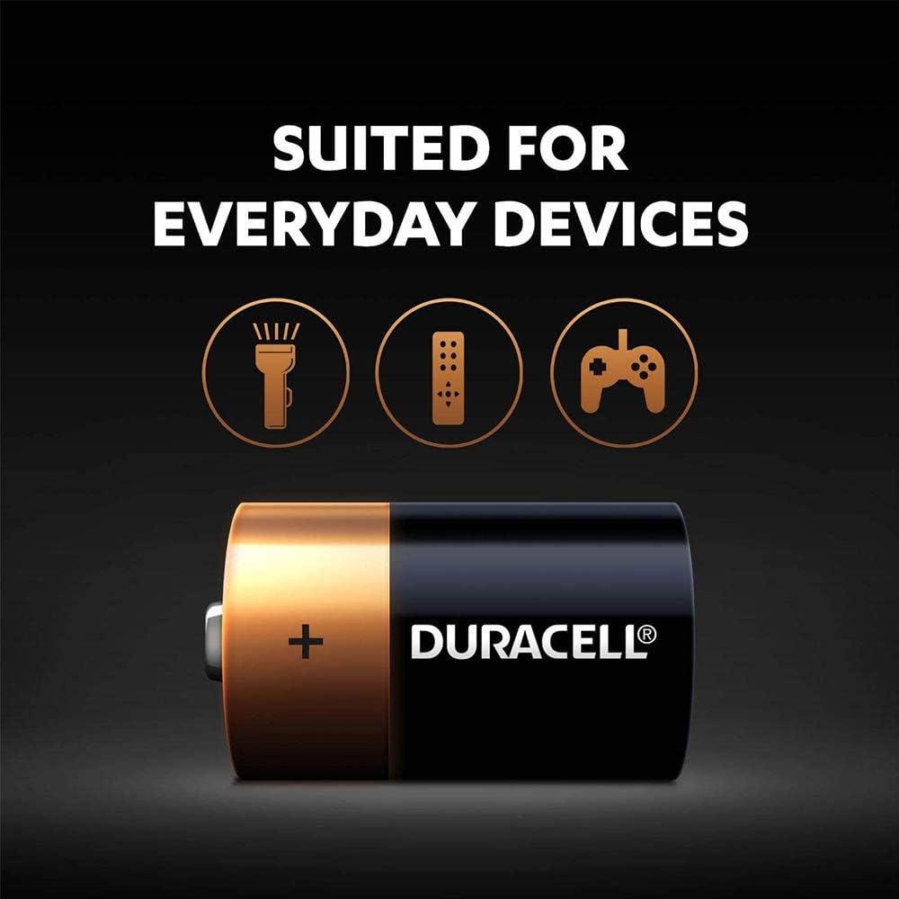 Duracell 2-Piece Alkaline D Battery - Black&Gold 