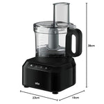 Braun PureEase Food Processor 800W FP3132BK – Black
