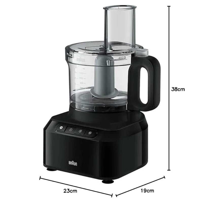 Braun PureEase Food Processor 800W FP3132BK – Black