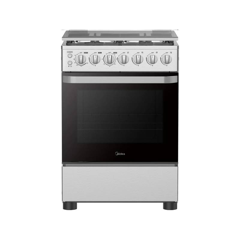Midea 60×60 cm Freestanding Gas Cooker – 4 Burners, Full Safety, MFO-MG24TE(SS)-VT - Stainless Steel