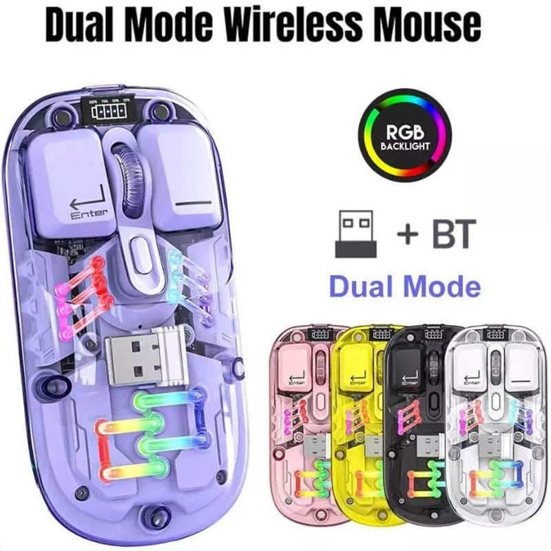 Cobraa R55 Rechargeable Transparent wireless & Bluetooth Mouse