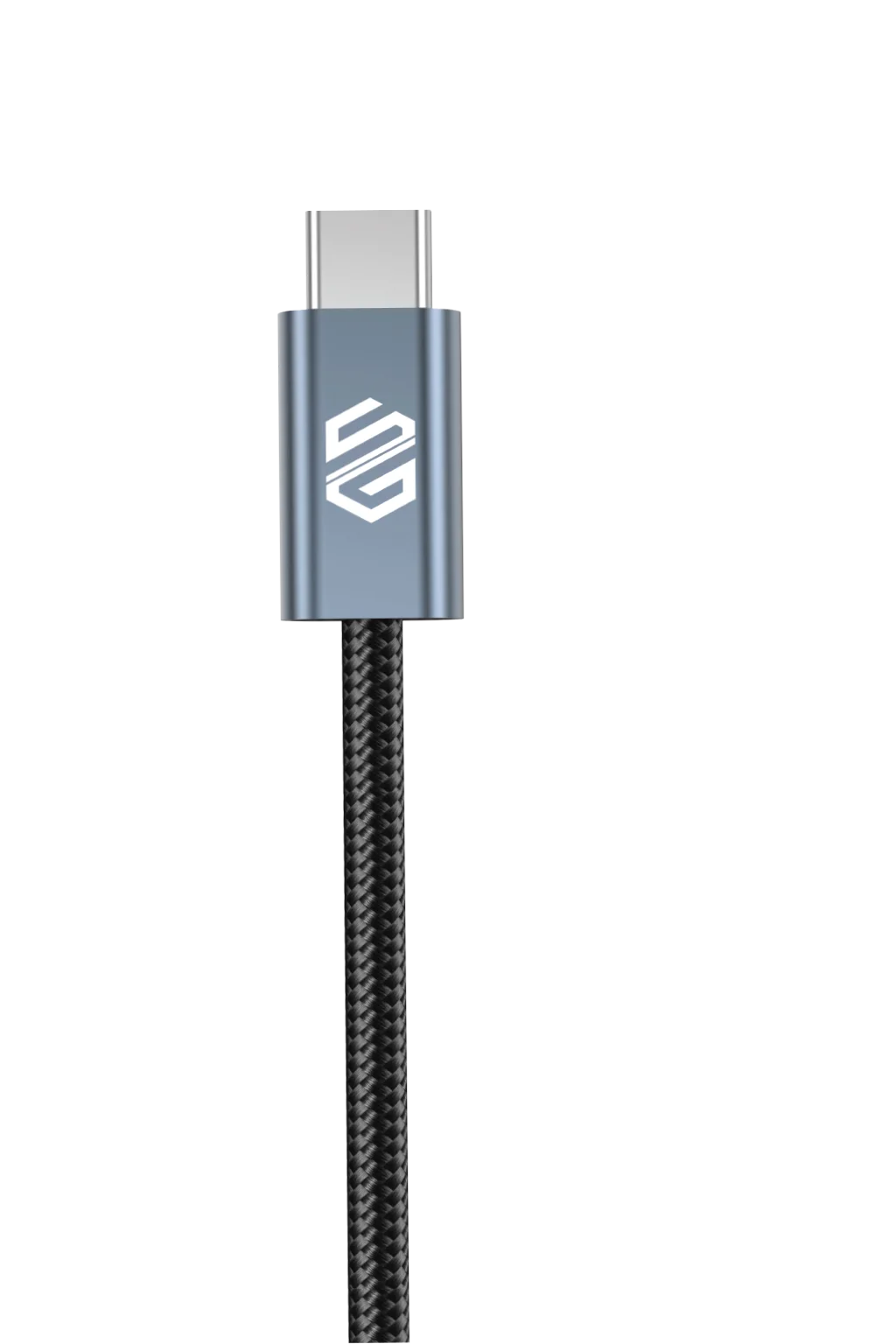 كابل Smart Gate USB-C إلى USB-C مضفر بالألومنيوم بطول 1.5 متر – 100 وات – أسود