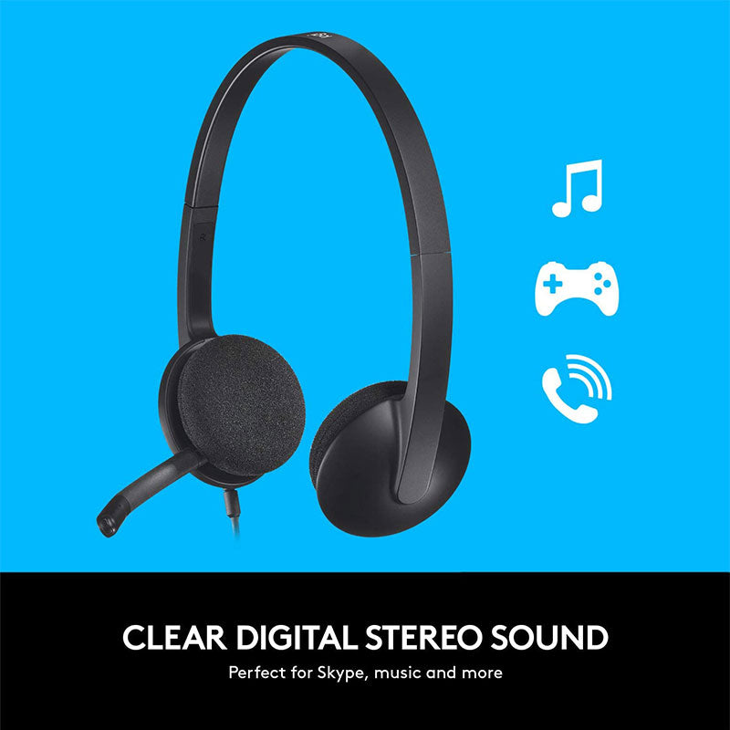 Logitech Corded Headset H340 - Black