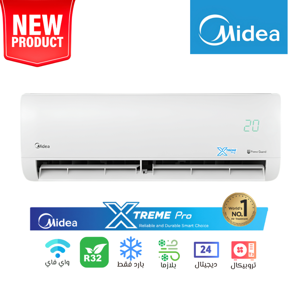 Midea Extreme Pro , Air Conditioner Slipt , Cooling Only , 1.5HP , M1SEFT-12CR - White
