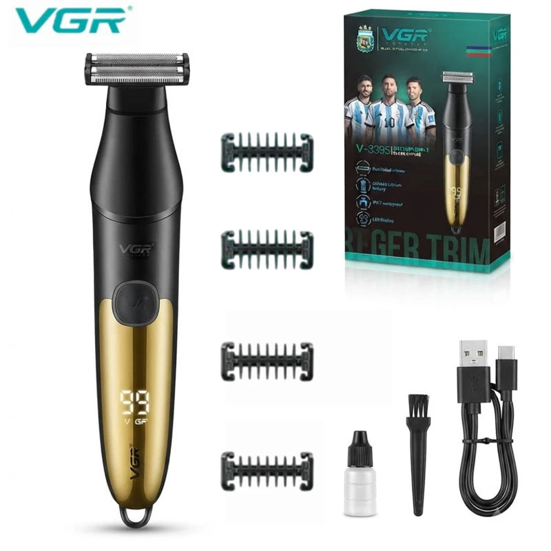 VGR ماكينة حلاقة الجسم والمناطق الحساسة للرجال V-339S قابلة لإعادة الشحن