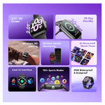 Oraimo Watch 6 Lite Smart Watch , 2.01 Inch Black - OSW-809