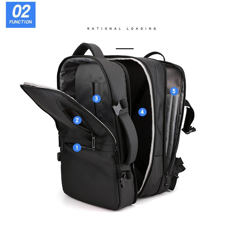 Meinaili 35L Large Backpack Waterproof Business Large Backpack 17.3 Inch Laptop - Black