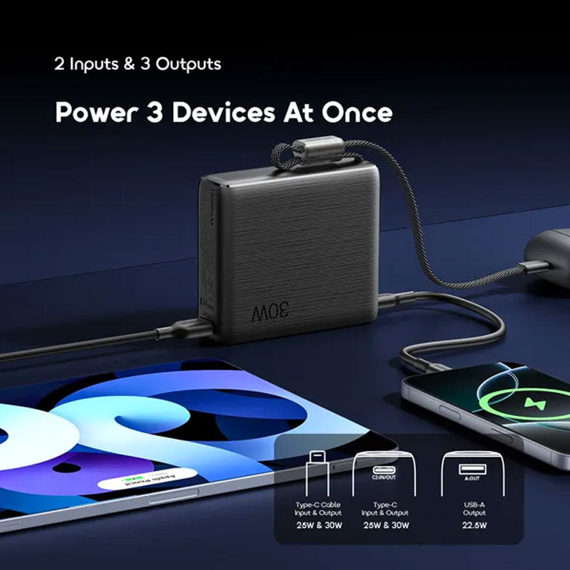 Oraimo , PowerNova L21 , Power Bank , 20000mAh , 30W , With Cable , 2Ports, OPB-7203C-BK - Black
