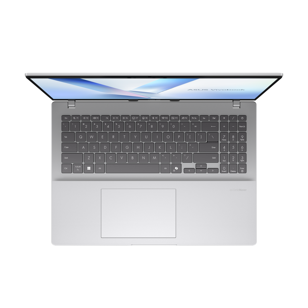 لابتوب ASUS Vivobook 16، Ryzen AI 5 330، رام 16GB، SSD 512GB، شاشة 16" WUXGA، Windows 11، موديل M1607KA-MB155W، فضي Cool Silver
