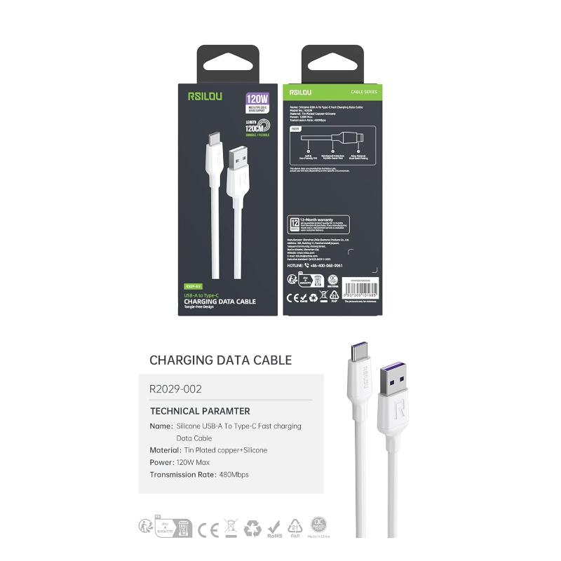 Rsilou Type-C Cable 120W Fast Charger 120CM R2029-001