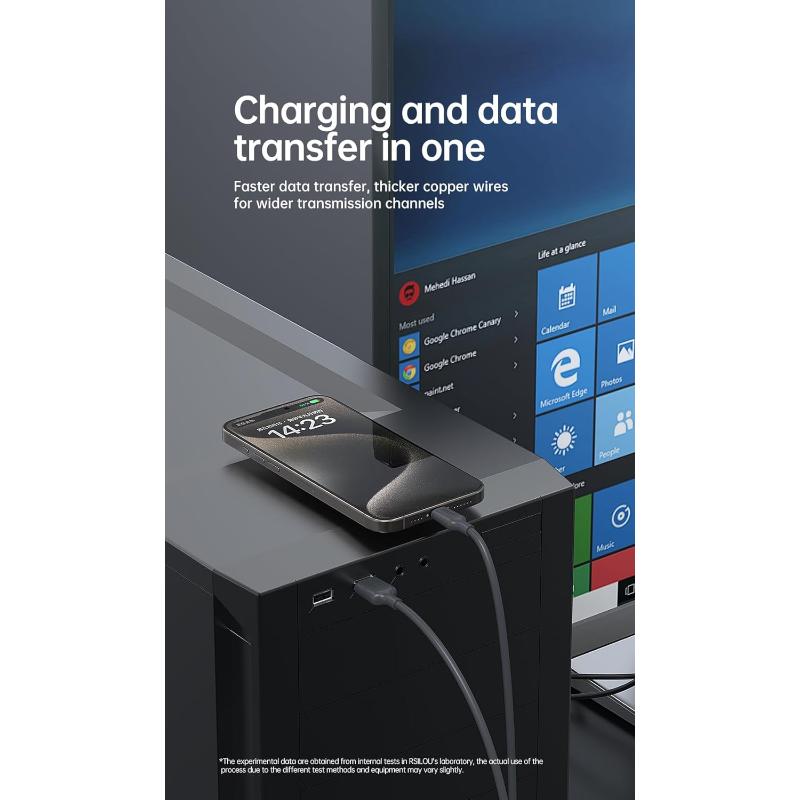 Rsilou Type-C Cable 120W Fast Charger 120CM R2029-001