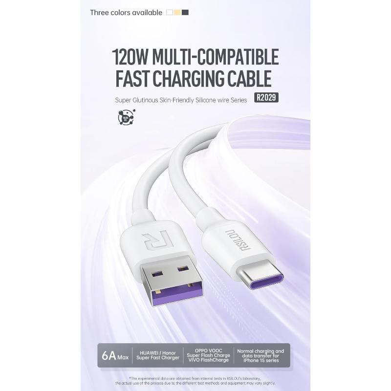 Rsilou Type-C Cable 120W Fast Charger 120CM R2029-001