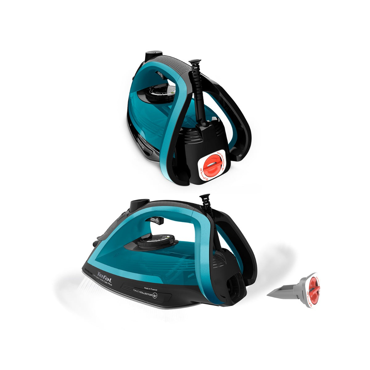 مكواة بخار Tefal Ultragliss Plus بقدرة 2800 وات (FV6832E0)  – أسود وتركواز 