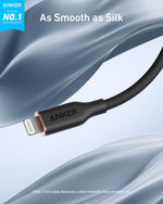Anker PowerLine III Flow USB-A to Lighting Cable, A85A1011 - Black