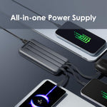Oraimo Power Bank 10000 mAh, 22.5W, Fast Charging, USB-A, Type-C, Micro, OPB-P7101 - Black