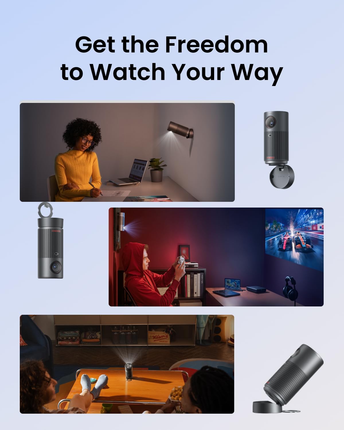 Nebula by Anker Capsule Air | The World's Smallest Google TV Projector, D4112221 - White