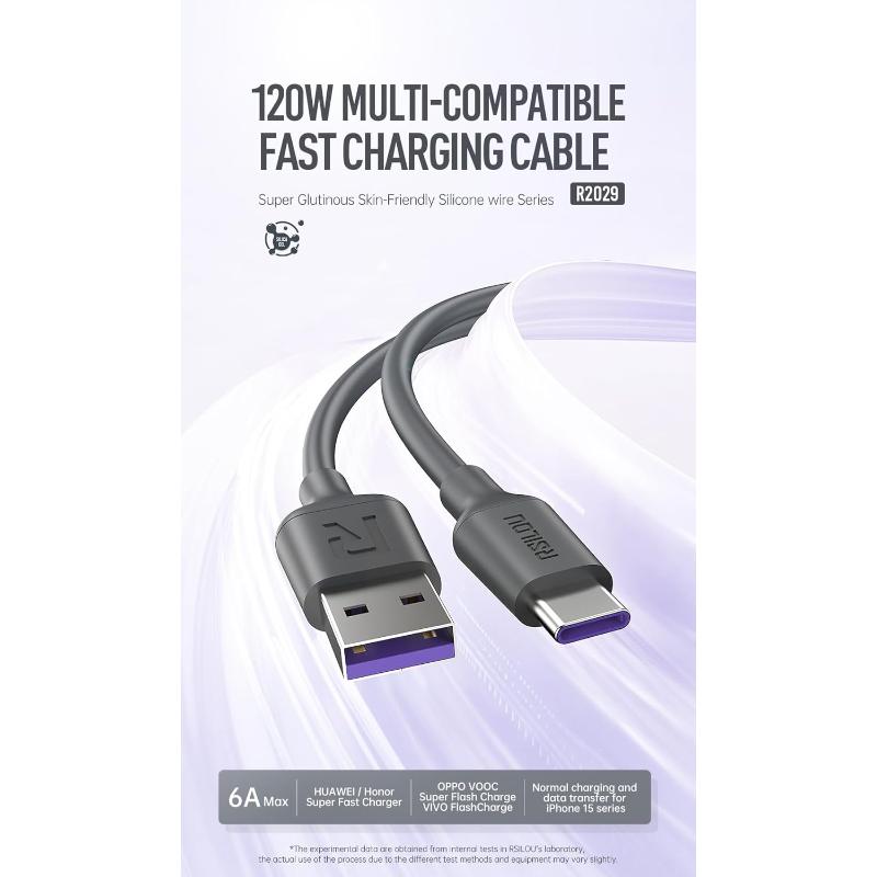 Rsilou Type-C Cable 120W Fast Charger 120CM R2029-001