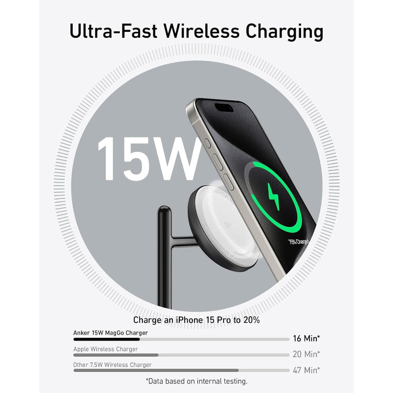 Anker MagGo Wireless Charging Station 15W 3-in-1 B52M3V11 – Black