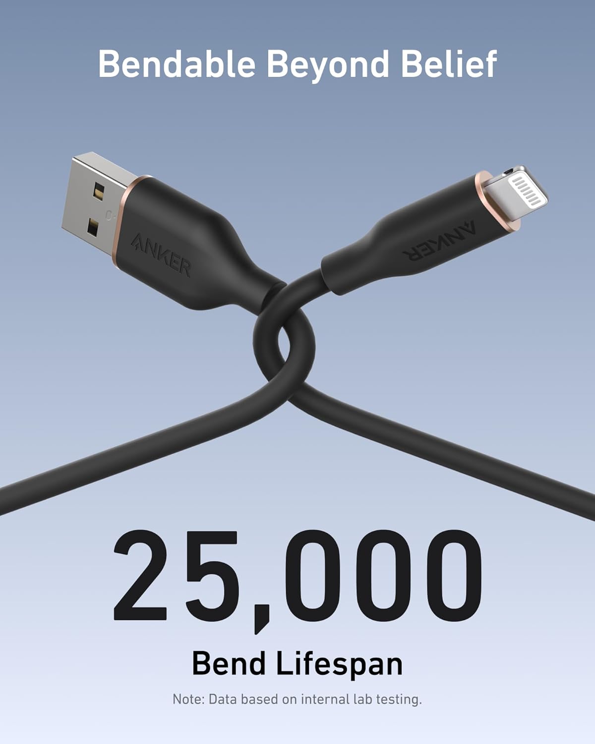 Anker PowerLine III Flow USB-A to Lighting Cable, A85A1011 - Black