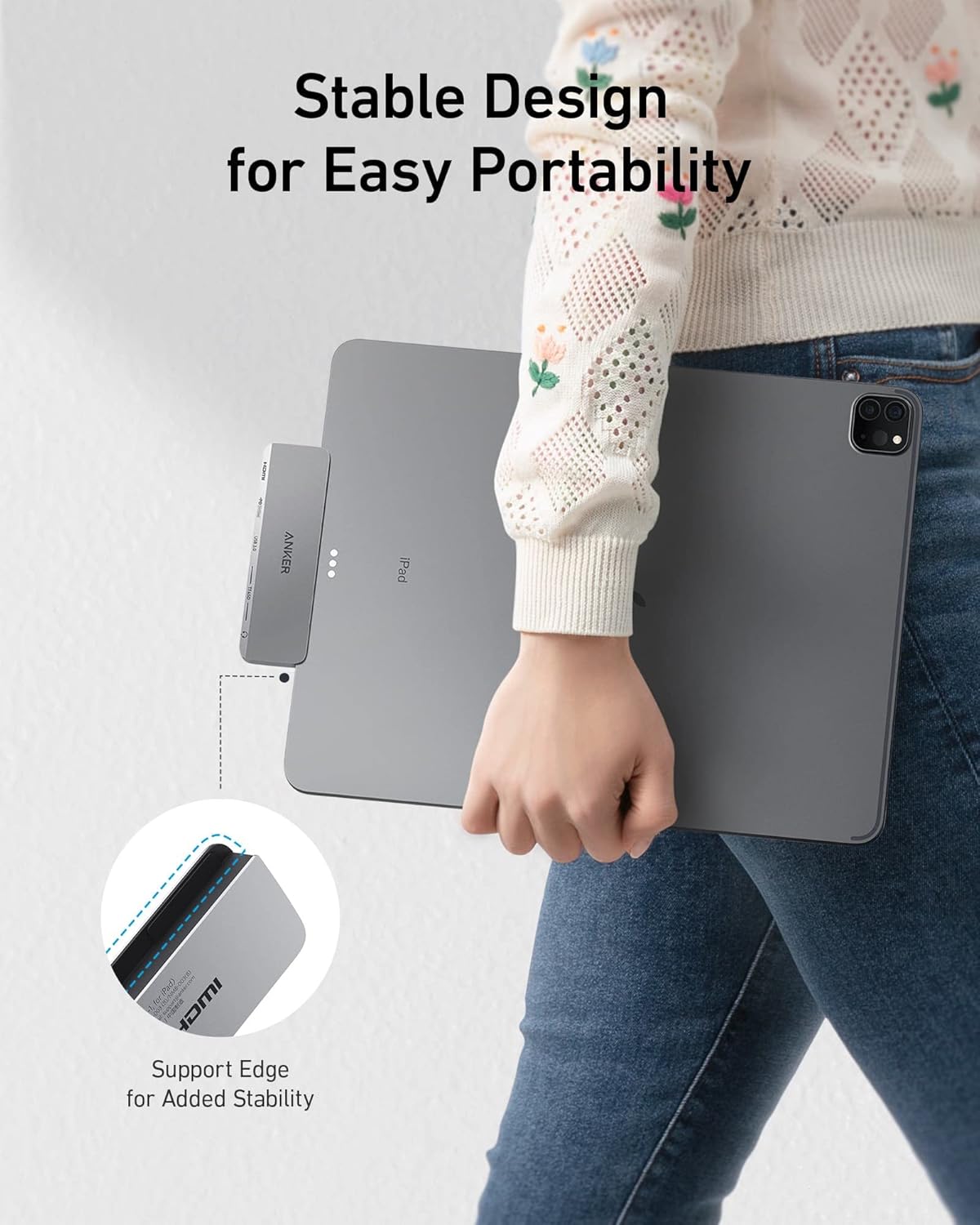 Anker 541 USB-C Hub 6-in-1 for iPad, A8363HA1 - Gray