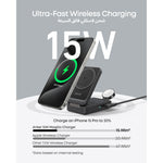 Anker MagGo Wireless Charging Station 15W Foldable 3-in-1 B2557211 – Black