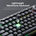 ONIKUMA G32 Matte Black Wired Gaming Keyboard with RGB Backlit Matte Key Caps - Black 