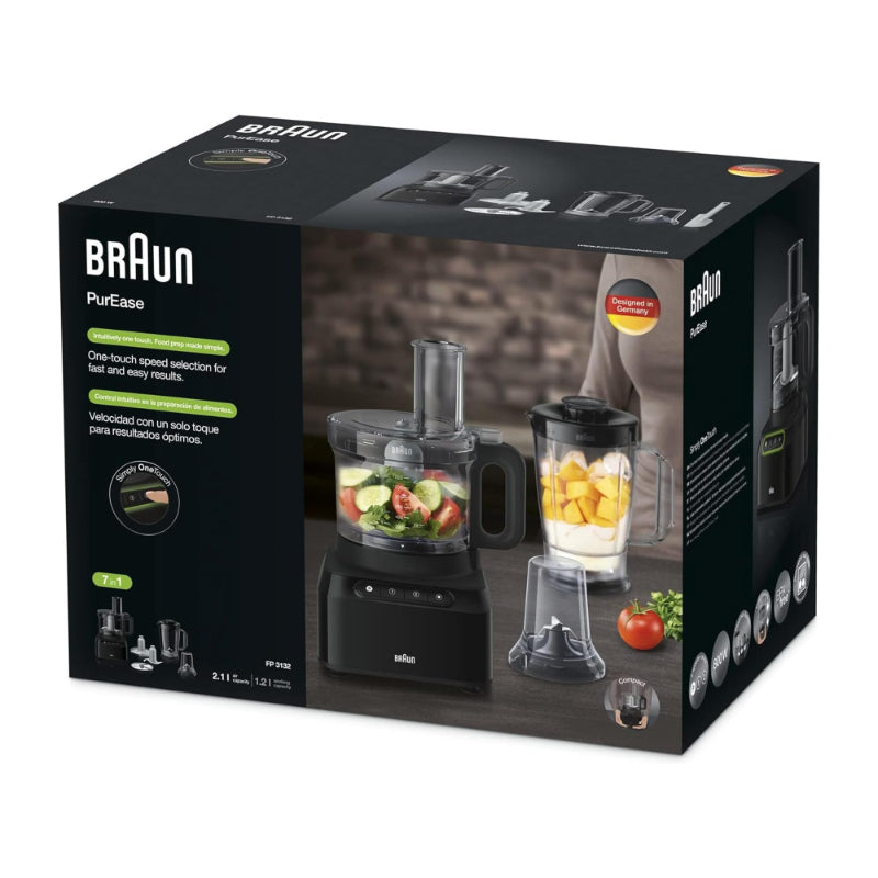 Braun PureEase Food Processor 800W FP3132BK – Black
