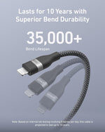 Anker Type-C To Lightning Cable 60W Fast Charging 0.9m, A82B2011 - Black