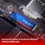 SanDisk WD Blue SN5100 NVMe M.2 SSD 500GB, PCIe Gen4 x4, 6600MB/s Speed, nCache 4.0 Technology WDS500G5B0E – Blue