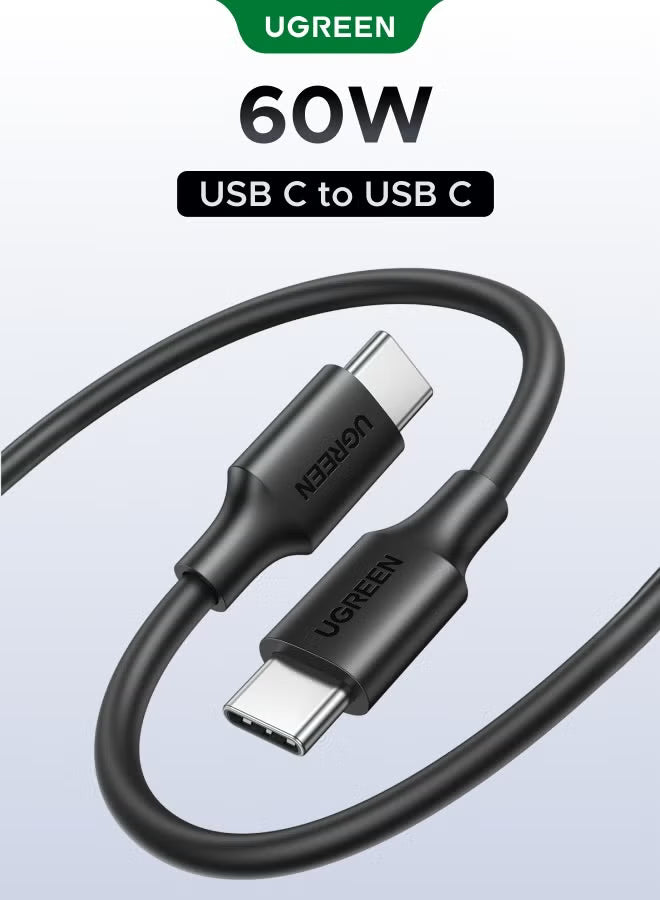 كابل UGREEN Type-C إلى Type-C، شحن سريع 60W PD، أسود