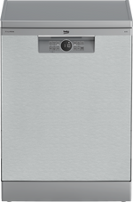 Beko Freestanding Dishwasher 15 Place Settings, 60cm, 6 Programs, Inverter, BDFN26520XQ - Silver