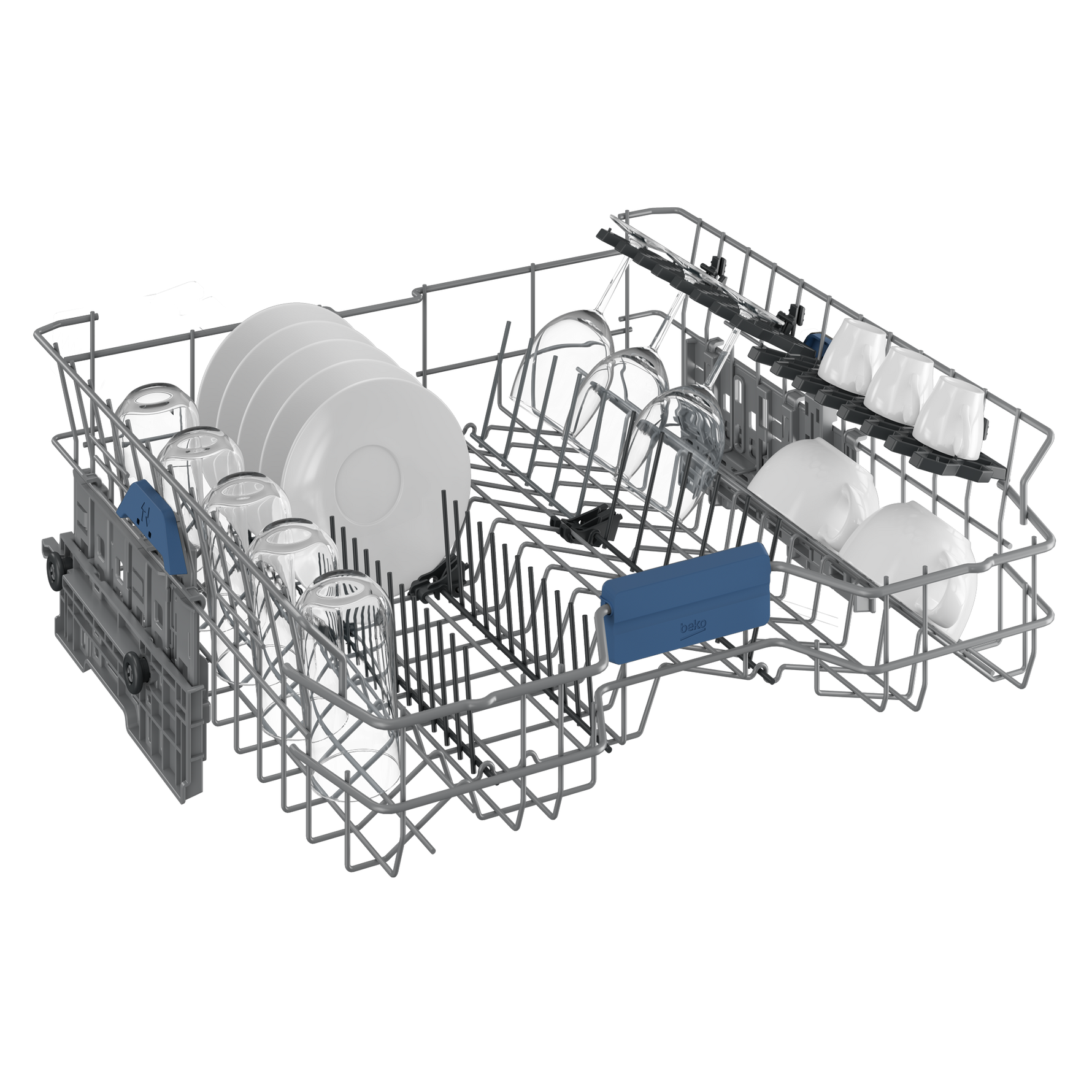 Beko Freestanding Dishwasher 15 Place Settings, 60cm, 6 Programs, Inverter, BDFN26520XQ - Silver