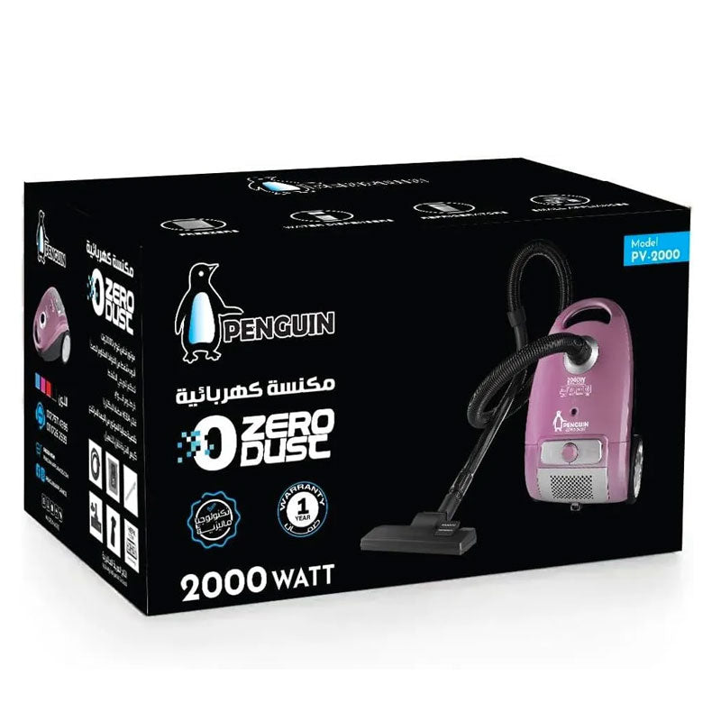 Penguin Vacuum Cleaner Zero Dust Bagged Canister 2000 Watt PV2000