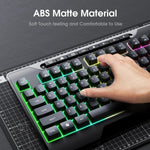 ONIKUMA G32 Matte Black Wired Gaming Keyboard with RGB Backlit Matte Key Caps - Black 