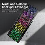 ONIKUMA G32 Matte Black Wired Gaming Keyboard with RGB Backlit Matte Key Caps - Black 